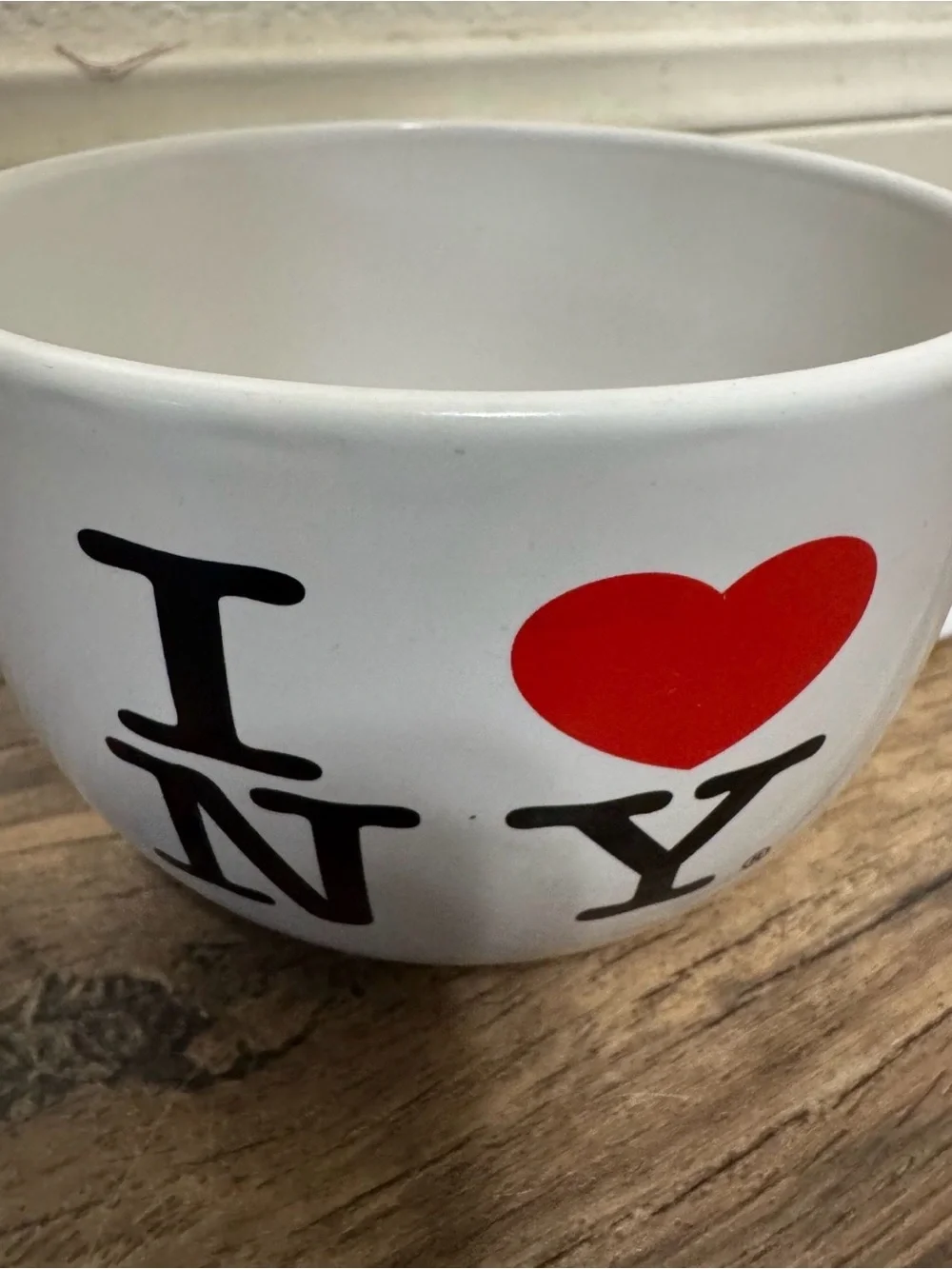 I ♥ NY (New York) White Ceramic Coffee Mug, soup cup- Iconic Red Heart Design